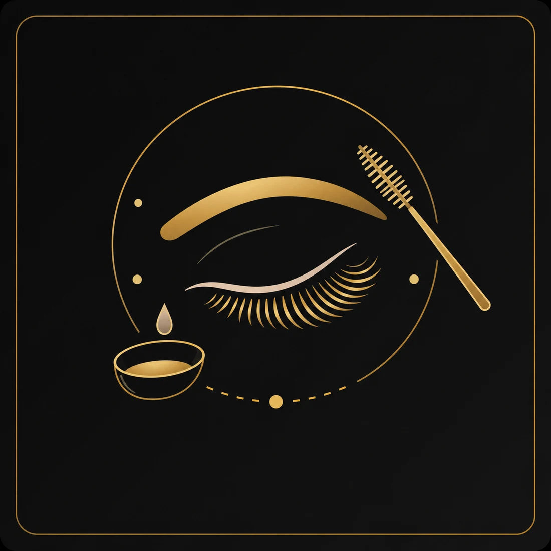 Eyelash lift and tinting beauty illustration